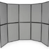 129"w Floor Standing Hook & Loop Display Board, 10 Panels, Double Sided - Gray -LuxeDisplay Shop 10pnlgy.rw preview
