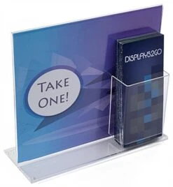 Workshop Series 13 X 11 Acrylic Sign Holder With Brochure Pocket, T-style - Clear