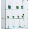 36"w Display Case With 4 Fixed Shelves, Wheels, Frameless, Ships Unassembled - Black -LuxeDisplay Shop 13193cpbv.rw preview