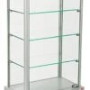Countertop Display Case W/ Glass Canopy Top, 3 Shelves - Silver