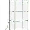 21.5" Glass Display Case With 5 Shelves, Top Lights, Wheels, Hinged Door - Silver -LuxeDisplay Shop 153cpledsl.rw preview