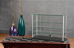 Glass Showcase W/ Clear Glass Top & (3) Shelves, (2) Locking Door - Black -LuxeDisplay Shop 165antbv.renv preview