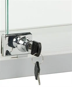 Countertop Display Case W/ Clear Glass Top & (3) Shelves, (2) Locking Door - Silver -LuxeDisplay Shop 165antsv.ra4 preview