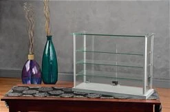 Countertop Display Case W/ Clear Glass Top & (3) Shelves, (2) Locking Door - Silver -LuxeDisplay Shop 165antsv.renv preview