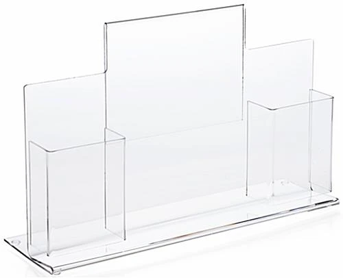 Workshop Series 8.5 X 11 Acrylic Sign Holder W/ (2) Brochure Pockets, T-style - Clear 4 Workshop Series 8.5 X 11 Acrylic Sign Holder W/ (2) Brochure Pockets, T-style - Clear - Image 2