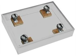 29" Glass Display Case W/ 5 Shelves, Top Lights, Wheels, Hinged Door - Silver -LuxeDisplay Shop 173cpledsl.ra3 preview