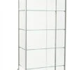 29" Glass Display Case W/ 5 Shelves, Top Lights, Wheels, Hinged Door - Silver -LuxeDisplay Shop 173cpledsl.rw preview