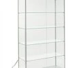 37" Glass Display Case W/5 Shelves, 2 Top Lights, Hidden Wheels & Hinged Door -Silver -LuxeDisplay Shop 193cpledsl.rw preview
