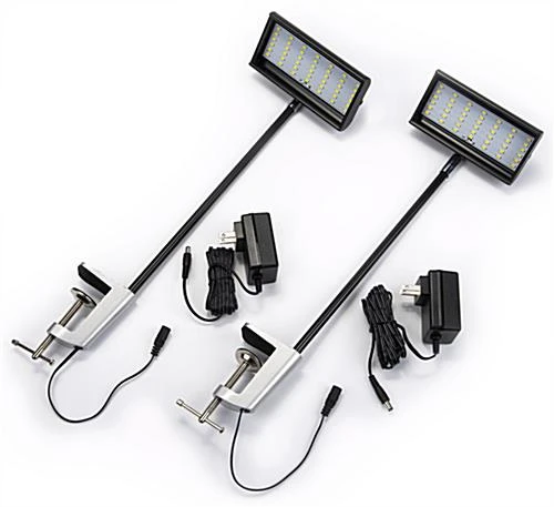 Set Of 2 LED Flood Lights For Trade Show Backwalls, 12 Watt - Black 3 Set Of 2 LED Flood Lights For Trade Show Backwalls, 12 Watt - Black