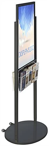 22x28 Poster Floor Stand, 4"/8.5"w, 6/10 Pockets, Double Sided, Wheels - Black 5 22x28 Poster Floor Stand, 4"/8.5"w, 6/10 Pockets, Double Sided, Wheels - Black - Image 3