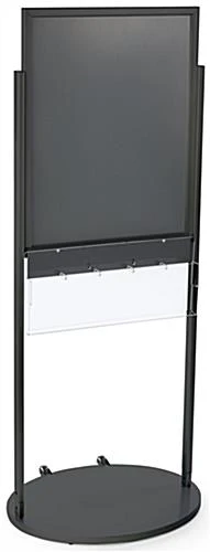 22x28 Poster Floor Stand, 4"/8.5"w, 6/10 Pockets, Double Sided, Wheels - Black