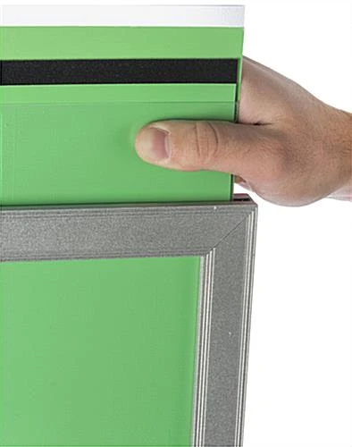 22x28 Poster Floor Stand, 4"/8.5"w, 6/10 Pockets, Double Sided, Wheels - Silver 7 22x28 Poster Floor Stand, 4"/8.5"w, 6/10 Pockets, Double Sided, Wheels - Silver - Image 5