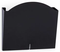 12”w Hanging File Holder, Single Pocket, Wall Mount, Steel, HIPAA Compliant - Black