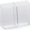 2-Pocket Acrylic Brochure Holder, 4"w, Wall Or Tabletop - Clear -LuxeDisplay Shop 2litpockt.rw preview