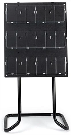 3-Tiered Literature Floor Stand, 4"/8.5"w, 9-18 Pockets – Black -LuxeDisplay Shop 2rp9blkflr.ra2 preview