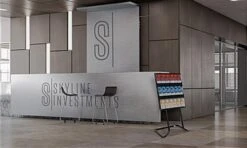 3-Tiered Literature Floor Stand, 4"/8.5"w, 9-18 Pockets – Black -LuxeDisplay Shop 2rp9blkflr.ra5 preview