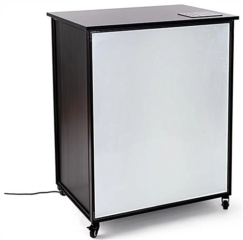 42”h Lightbox Counter With Wireless Charging, Travel Case - Black 3 42”h Lightbox Counter With Wireless Charging, Travel Case - Black