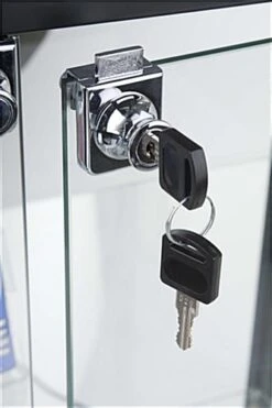 Portable Display Case W/Top & Side Lights, Locking Hinged Door, Carry Case - Silver -LuxeDisplay Shop 2tcaseslvl.ra2 preview