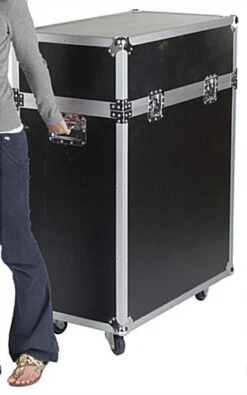 Portable Display Case W/Top & Side Lights, Locking Hinged Door, Carry Case - Silver -LuxeDisplay Shop 2tcaseslvl.ra6 preview
