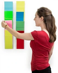 Acrylic Brochure Wall Rack, 4"w, 8 Pockets, Half View - Clear -LuxeDisplay Shop 2uprmbrohf scale.ra4 preview