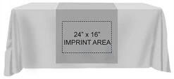 30"w Logo Table Runner With 1 Color Printing - Red -LuxeDisplay Shop 30 inch 24x16 imprint preview