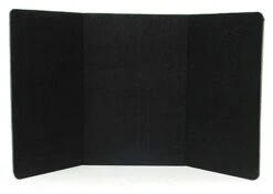 72"w Tabletop Hook & Loop Display Board, 3 Panels, Economy - Black