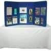 72"w Tabletop Hook & Loop Display Board, 3 Panels, Economy - Blue -LuxeDisplay Shop 3pttblue.rw preview