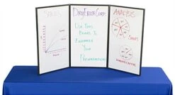 54"w Tabletop Hook & Loop Display Board, 3 Panels, Double Sided - Black & White -LuxeDisplay Shop 3pv5430blk.ra2 preview