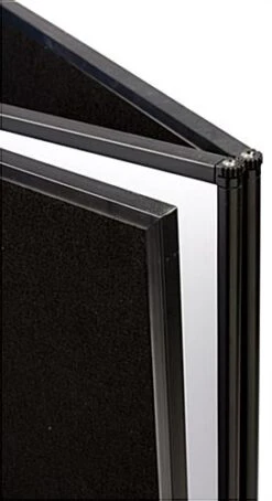 54"w Tabletop Hook & Loop Display Board, 3 Panels, Double Sided - Black & White -LuxeDisplay Shop 3pv5430blk.ra3 preview