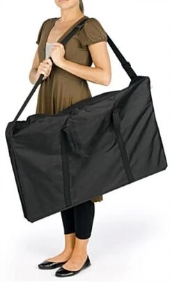 54"w Tabletop Hook & Loop Display Board, 3 Panels, Double Sided - Black & White -LuxeDisplay Shop 3pv5430blk.ra4 preview