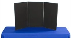 54"w Tabletop Hook & Loop Display Board, 3 Panels, Double Sided - Black & White