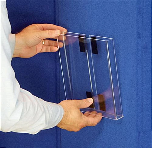 72"w Tabletop Hook & Loop Display & Write-on Board, 3 Panels - Blue & White 6 72"w Tabletop Hook & Loop Display & Write-on Board, 3 Panels - Blue & White - Image 4