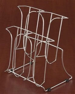 2-Tiered Brochure Holder For Tabletops, 4 Pockets Store 4 X 9 Pamphlets - Chrome -LuxeDisplay Shop 4pcklhcrm.ra3 preview