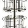 4-Tier Wire Literature Floor Stand, 4"/8.5"w, 16/32 Pockets, Rotating, Wheels - Black -LuxeDisplay Shop 4rtmzbrbk.ra1 preview