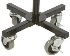 4-Tier Wire Literature Floor Stand, 4"/8.5"w, 16/32 Pockets, Rotating, Wheels - Black -LuxeDisplay Shop 4rtmzbrbk.ra4 preview