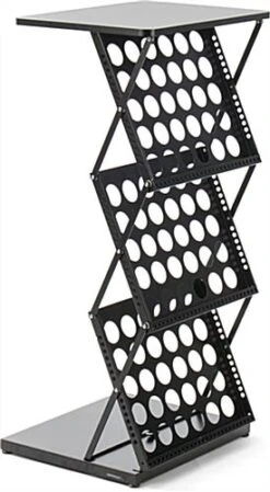 40” Tall Portable Counter With 3 Double Wide Literature Pockets - Black