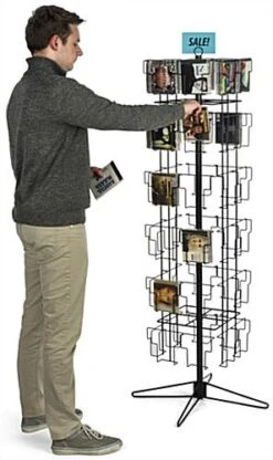CD Display Stand W/ Sign Clip, Floor Standing, 48 Pockets - Black 11 CD Display Stand W/ Sign Clip, Floor Standing, 48 Pockets - Black -LuxeDisplay Shop 6t36pckbk.renv preview