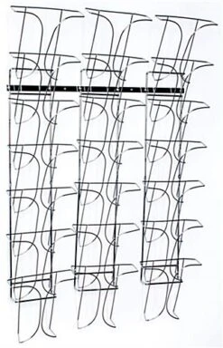 7-Tier Metal Wire Magazine Wall Rack, 8.5"w, 21 Pockets - Chrome -LuxeDisplay Shop 7t3rmagwm.ra1 preview