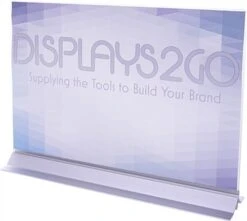 17 X 11 Sign Holder With Adhesive Bottom, Frameless Landscape Design - Clear