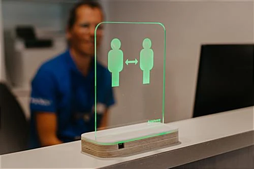 Aura Aware Social Distancing Smart Device W/ Visual And Audible Alerts - Oak 8 Aura Aware Social Distancing Smart Device W/ Visual And Audible Alerts - Oak - Image 6