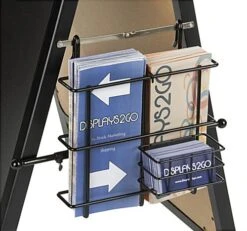 Literature Pocket For A-Frame Sign, Adjustable Divider, Business Card Slot - Black