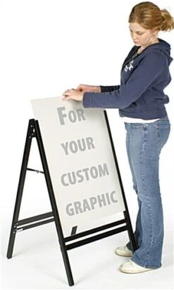Sidewalk Sign For Poster Boards, Double-sided, Easy Top-loading - Black -LuxeDisplay Shop abrdre2331.ra2 preview