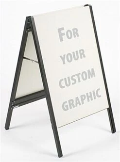 Sidewalk Sign For Poster Boards, Double-sided, Easy Top-loading - Black