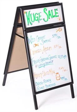 22 X 28 Write-On Board A-Frame, Wet Erase, Double Sided - White