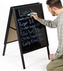 22 X 28 Write-On Board A-Frame, Wet Erase, Double Sided - Black -LuxeDisplay Shop abwter2ses.ra1 preview