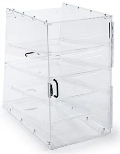 Acrylic Food Display Case For Bakery, (4) Trays, Knock Down Design 10 Acrylic Food Display Case For Bakery, (4) Trays, Knock Down Design -LuxeDisplay Shop ac4try2fbdr nudeback preview