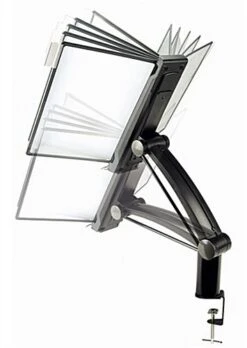 Desk Reference System W/ Flexible Arm, 10 Sleeves - Black