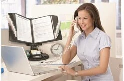 Desk Reference System W/ Accessory Tray, 30 Sleeves - Black -LuxeDisplay Shop adts02130.ra5 preview