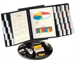 Desk Reference System W/ Accessory Tray, 30 Sleeves - Black