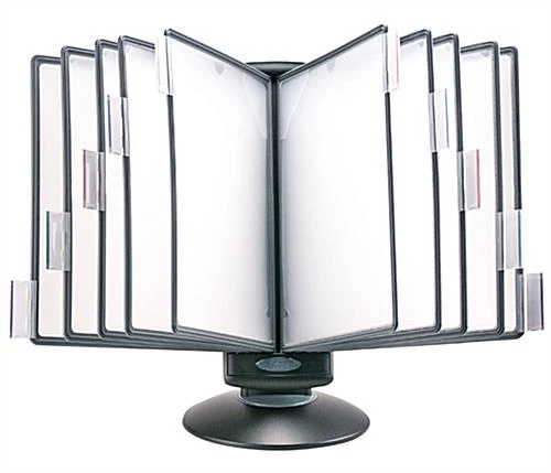 Desk Reference System, 10 Sleeves, Tilting Bracket - Black 3 Desk Reference System, 10 Sleeves, Tilting Bracket - Black